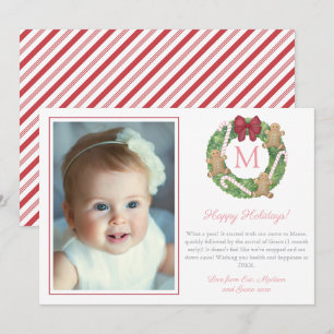Cute Kerstmis met Gingerbrood Peppermint Foto Feestdagenkaart