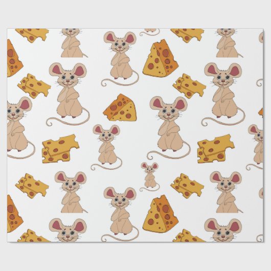Cute Kerstmis Mice Pattern Cadeaupapier (Vlak)
