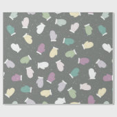 Cute Kerstmis Mittens Winter Pattern Cadeaupapier (Vlak)