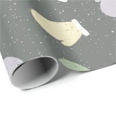 Cute Kerstmis Mittens Winter Pattern Cadeaupapier (Rol Hoek)