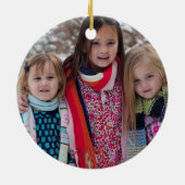 Cute Kerstmis Moose Photo Keramisch Ornament (Achterkant)