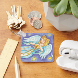 Cute Kerstmis, Musician Angel die haar paard speel Sleutelhanger