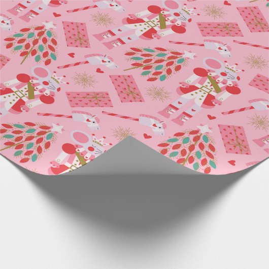 Cute Kerstmis Nutcracker Cadeaupapier (Hoek)