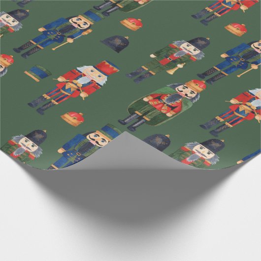 Cute Kerstmis Nutcracker Cadeaupapier (Hoek)