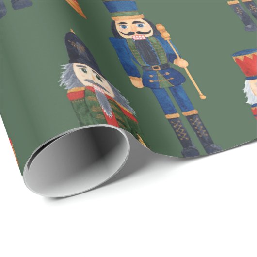 Cute Kerstmis Nutcracker Cadeaupapier (Rol Hoek)