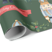 Cute Kerstmis Nutcracker Pattern Cadeaupapier (Rol Hoek)