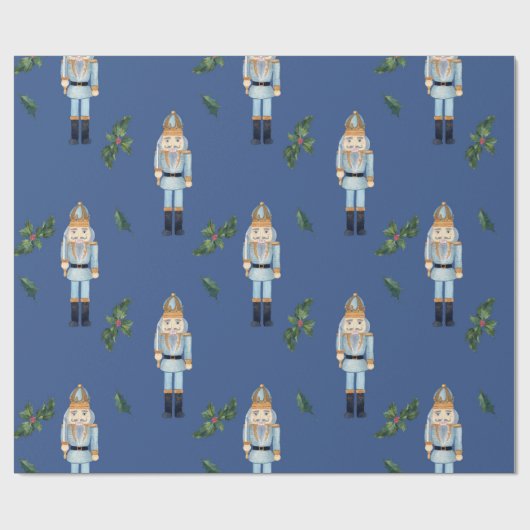 Cute Kerstmis Nutcracker Pattern Cadeaupapier (Vlak)