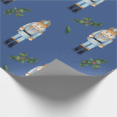 Cute Kerstmis Nutcracker Pattern Cadeaupapier (Hoek)