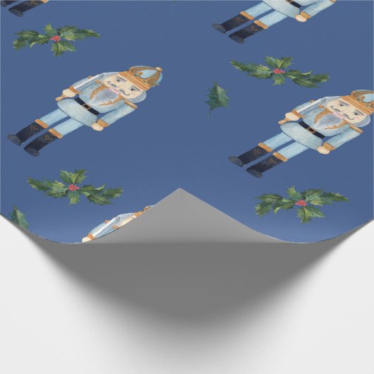 Cute Kerstmis Nutcracker Pattern Cadeaupapier (Hoek)