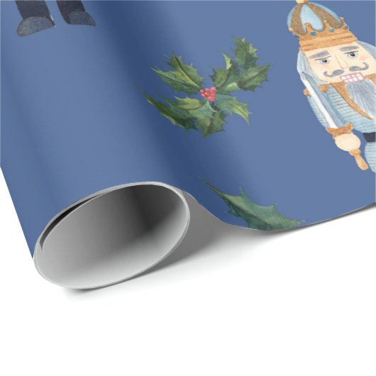 Cute Kerstmis Nutcracker Pattern Cadeaupapier (Rol Hoek)