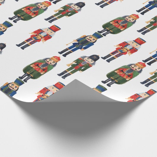 Cute Kerstmis Nutcracker Pattern Cadeaupapier (Hoek)