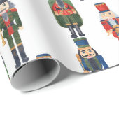 Cute Kerstmis Nutcracker Pattern Cadeaupapier (Rol Hoek)