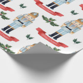 Cute Kerstmis Nutcracker Pattern Cadeaupapier (Hoek)