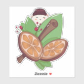 Cute Kerstmis Oranje kaneel Sticker (Vel)