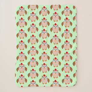 Cute Kerstmis Owl Sherpa Blanket Deken