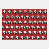 Cute Kerstmis Panda Beer Kinder Red Inpakpapier Vel (Voorkant)