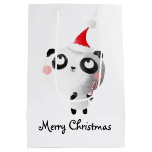 Cute Kerstmis Panda Beer Medium Cadeauzakje