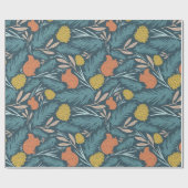 Cute Kerstmis Patroon Squirrel Pine Cone Cadeaupapier (Vlak)
