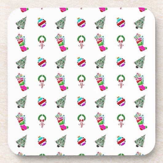 Cute Kerstmis Pattern Bier Onderzetter (Voorkant)