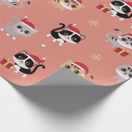 Cute Kerstmis Pattern Cadeaupapier (Hoek)