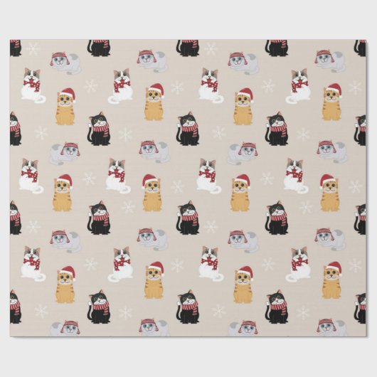 Cute Kerstmis Pattern Cadeaupapier (Vlak)
