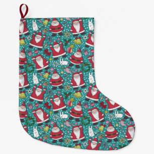 Cute Kerstmis Pattern Grote Kerstsok