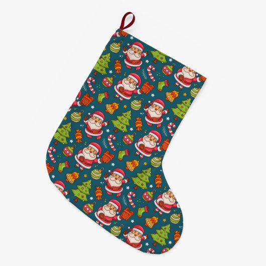 Cute Kerstmis Pattern Grote Kerstsok (Voorkant (Hangend))
