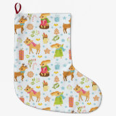 Cute Kerstmis Pattern Grote Kerstsok (Voorkant)