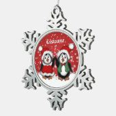 Cute Kerstmis Penguins Snowflake Ornament (Rechts)