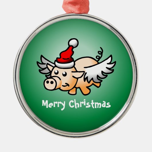 Cute Kerstmis Pig Metalen Ornament (Voorkant)