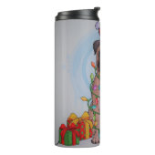 Cute Kerstmis Pug Dog Thermosbeker (Gedraaid links)