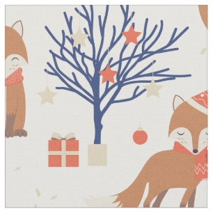 Cute Kerstmis Red Fox Oranje Scarves Pet White Stof