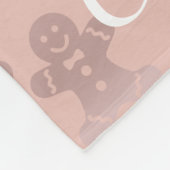 Cute Kerstmis Roos Gold Gingerbrood Man Patroon Fleece Deken (Hoek)