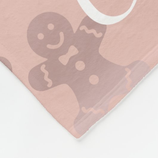 Cute Kerstmis Roos Gold Gingerbrood Man Patroon Fleece Deken (Hoek)