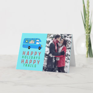 Cute kerstmis RV CUSTOM PHOTO Holiday Card Kaart