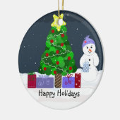Cute Kerstmis Scene Keramisch Ornament (Links)