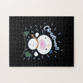 Cute Kerstmis Snowboy Legpuzzel (Horizontaal)