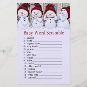 Cute Kerstmis Snowman Baby word scramble game