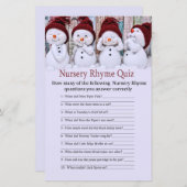 Cute Kerstmis Snowman Nursery Rhyme Quiz game (Voorkant / Achterkant)