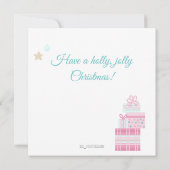 Cute Kerstmis Snowman Pink en Mint (Achterkant)