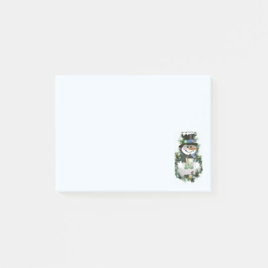 Cute Kerstmis Snowman Post-it Notes (Voorkant)