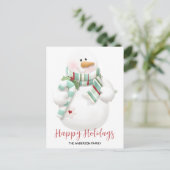 Cute Kerstmis Snowman Prettige feestdagen (Staand voorkant)
