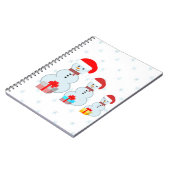 Cute Kerstmis Snowmen Notitieboek (Linkerzijde)
