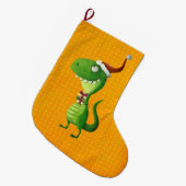 Cute Kerstmis T-rex Grote Kerstsok (Voorkant (Hangend))