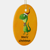 Cute Kerstmis T-rex Keramisch Ornament (Rechts)