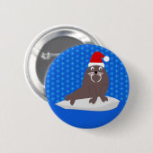 Cute Kerstmis Walrus en Snowflakes Ronde Button 5,7 Cm (Voorkant /achterkant)