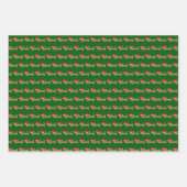 Cute Kerstmis Wiener Dog Cartoon Red Green Black Inpakpapier Vel (Voorkant 2)