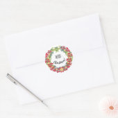 Cute Kerstmis Wreath Red Berries Ronde Sticker (Envelop)