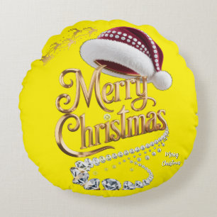 Cute Kerstmuts Rond Kussen