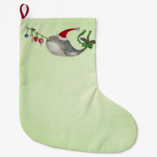 Cute KerstNarwhal Grote Kerstsok (Voorkant)